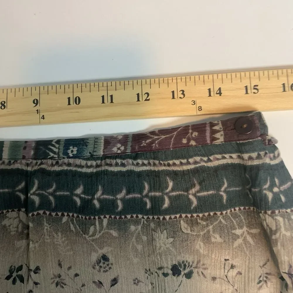 Vintage Skirt Womens 10 Maxi 100% Silk Boho Cottagecore Whimsigoth Peasant Indie